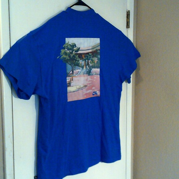 NEW NIKE SB "Brooklyn Backyard Max90 Tee" MEN'S BLUE GREEN T-SHIRT XL HJ0893-480 - Picture 7 of 8